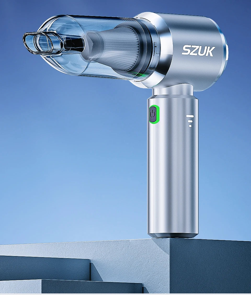 Aspirador Portátil SZUK 180000PA - Sem Fios, para Casa e Carro com Carregamento Rápido Aspirador Portátil SZUK 180000PA - Sem Fios, para Casa e Carro com Carregamento Rápido